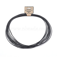 Waxed Cotton Cord Necklace Making, with 304 Stainless Steel Clasps, Gunmetal, Black, 18.3 inch(46.5cm), 1.5mm(MAK-G003-05C)
