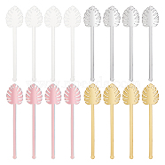 16Pcs 4 Style Acrylic Stirring Rods, Monstera Leaf, Mixed Color, 150x34.5x2.5mm, 4pcs/style(AJEW-FG0003-17)