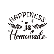PVC Wall Stickers, for Wall Decoration, Word Happiness is Homemade, Leaf Pattern, 550x390mm(DIY-WH0377-039)