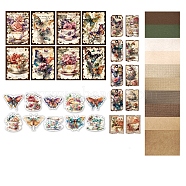 100Pcs Scrapbook Paper Stickers, for DIY Album Scrapbook, Greeting Card, Background Paper, Butterfly, 184x162x16mm(PW-WG45447-04)