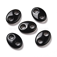 Natural Obsidian Connector Charms, Pig Nose, 25x18x6.5mm, Hole: 6mm(G-P467-01E)