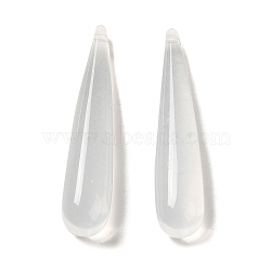 Transparent Acrylic Pendants, Teardrop, WhiteSmoke, 35x7.5mm, Hole: 1.4mm(X-OACR-H042-07A)