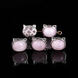 Natural Kunzite Beads, with Alloy Finding, Cat, 9x11x12mm(PW-WG2C262-06)