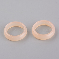 Resin Finger Rings, Plain Band Rings, Imitation Jelly, PeachPuff, US Size 7 1/4(17.5mm)(RESI-WH0024-76J)