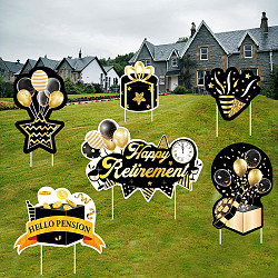 Plastic Yard Signs Display Decorations, for Outdoor Garden Decoration, Mixed Shapes, Black, 282x413x4mm(DIY-WH0248-023)