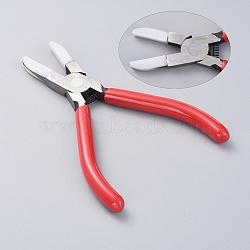 Carbon Steel Jewelry Pliers, Flat Nose Pliers, Stainless Steel Color, 142x98x8mm(PT-R001-6A)