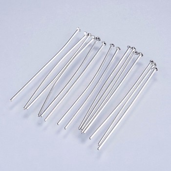 304 Stainless Steel Flat Head Pins, Stainless Steel Color, 30x0.6mm, 22 Gauge, Head: 1.5mm