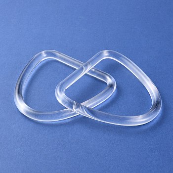 Plastic Handbag Handle, for Purse Making, Triangular Shape, Clear, 10.3x10.9x1cm, Inner Diameter: 8.3x8.9cm