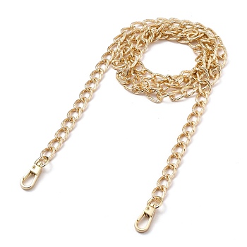 Bag Handles, Wallet Chains, with Aluminium Curb Chains, Alloy Swivel Clasps, for Bag Straps Replacement Accessories, Light Gold, 45.67 inch(1.16m)
