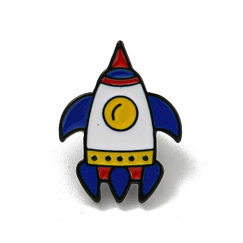 Alloy Brooches, Enamel Pins, for Backpack Cloth, Spacecraft, 26x19.5x2mm