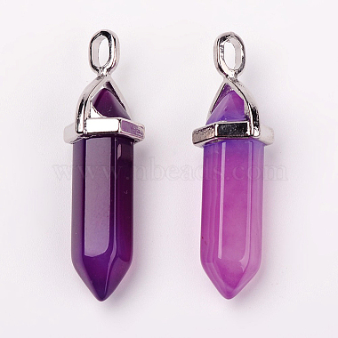 Natural Agate Double Terminated Pointed Pendants(G-F295-05E)-2
