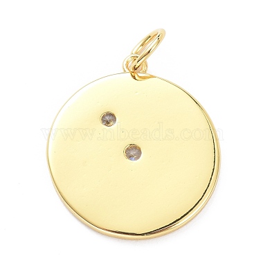 Pendentifs en laiton zircon cubique transparent(X-ZIRC-L091-104G)-2