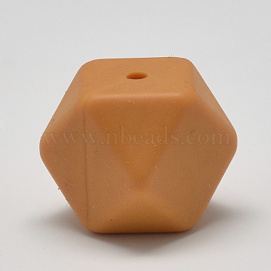 14mm SandyBrown Cube Silicone Beads