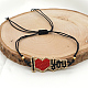 Bracelet à maillons en perles de verre avec mot je t'aime(KD9593)-3