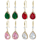 4 Pairs 4 Colors Glass Teardrop Dangle Earrings(EJEW-AN0003-95)-1