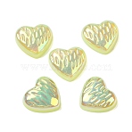 UV Plating Acrylic Cabochons, Iridescent, Heart, Light Khaki, 11.5~12x12~12.5x4mm(OACR-H121-02B)