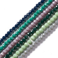 Faceted(32 Facets) Glass Beads Strands, Round, Mixed Color, 6x5.5mm, Hole: 1.2mm, about 95pcs/strand, 22.24''(56.5cm)(EGLA-J042-36B-M)
