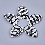 Cellulose Acetate(Resin) Big Pendants, Tropical Leaf Charms, Monstera Leaf, Black, 53.5x35.5x7mm, Hole: 1.5mm(KY-S158-14B)