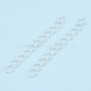 Iron Chain Extender, Curb Chains, Nickel Free, Silver, 50mm, Link: 5~5.5x3.5~4x0.5mm(IFIN-T007-10S-NF)