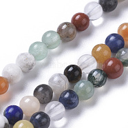 Natural Mixed Gemstone Beads Strands, Round, 4mm, Hole: 0.5mm, about 91pcs/strand, 15.35 inch(39cm)(G-F668-08-4mm)