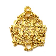 Rack Plating Alloy Pendant Cabochon Settings, Cadmium Free & Lead Free, Golden, 37.5x30x5mm, Hole: 2.5mm(FIND-C063-11G)