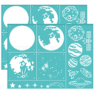 Self-Adhesive Silk Screen Printing Stencil, for Painting on Wood, DIY Decoration T-Shirt Fabric, Turquoise, Moon, 280x220mm(DIY-WH0338-253)