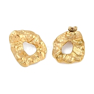 Ion Plating(IP) 304 Stainless Steel Stud Earring, Nuggets, Real 18K Gold Plated, 30.5x24.5mm(EJEW-C103-01G)