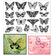 Custom PVC Plastic Stamps, for DIY Scrapbooking, Photo Album Decorative, Cards Making, Stamp Sheets, Film Frame, Stamp, Butterfly Pattern, 29.7x21cm(DIY-WH0296-0009)