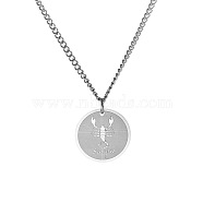 Non-Tarnish Stainless Steel 12 Constellation Pendant Necklaces for Sweater, Stainless Steel Color, Scorpio(FZ0908-9)