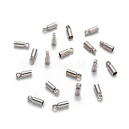 Brass Cord Ends, End Caps, Nickel Free, Platinum, 8x2.8mm, Hole: 1.5mm, 2mm inner diameter(KK-H731-N-NF)