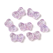 UV Plating Transparent Acrylic Beads, Butterfly, Medium Orchid, 8x14x4mm, Hole: 1.4mm(OACR-G036-14F)