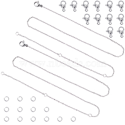 DIY Necklace Making Kits, with 304 Stainless Steel Cable Chains Necklace & Open Jump Rings & Lobster Claw Clasps, Stainless Steel Color, Necklace: 18.5 inch(47cm), 5pcs/box(STAS-UN0005-33)