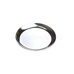 Flat Round Stainless Steel Jewelry Plates, Storage Tray for Rings, Necklaces, Earring, Stainless Steel Color, 100mm(X1-PW-WG54059-06)