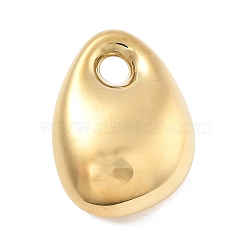 316 Surgical Stainless Steel Pendants, Real 18K Gold Plated, Teardrop, 23.5x17x9mm, Hole: 3.3mm(STAS-A108-01E-G)