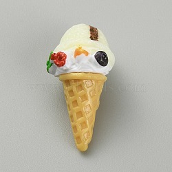 Opaque Resin Ice Cream Cabochons, Imitation Food, DIY for Phone Case & Earrings & Keychains Accessories, Snow, 34x18x19mm(CRES-CJC0009-01A)