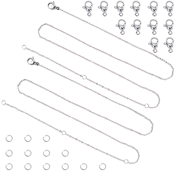 DIY Necklace Making Kits, with 304 Stainless Steel Cable Chains Necklace & Open Jump Rings & Lobster Claw Clasps, Stainless Steel Color, Necklace: 18.5 inch(47cm), 5pcs/box