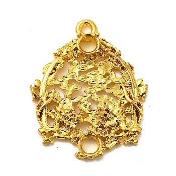 Rack Plating Alloy Pendant Cabochon Settings, Cadmium Free & Lead Free, Golden, 37.5x30x5mm, Hole: 2.5mm