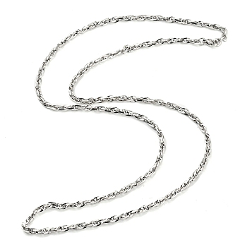 304 Stainless Steel Rope Chain Necklaces, Stainless Steel Color, 29.33x0.16 inch(74.5x0.4cm)