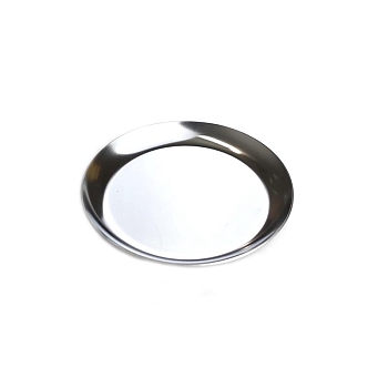 Flat Round Stainless Steel Jewelry Plates, Storage Tray for Rings, Necklaces, Earring, Stainless Steel Color, 100mm