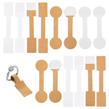 500Pcs 4 Styles Folding Blank Paper Jewelry Price Tags, Writable Adhesive Jewelry Label Tag for Rings, Necklace, Bracelet, Round and Rectangle, Mixed Color, 5.1~6.8x1.2~1.4x0.01~0.03cm, 125pcs/style