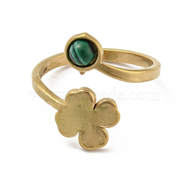 304 Stainless Steel with Synthetic Malachite Ring(RJEW-Z031-01E-03)-2