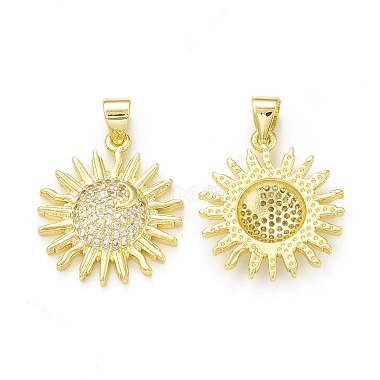 Real 18K Gold Plated Clear Sun Brass+Cubic Zirconia Pendants