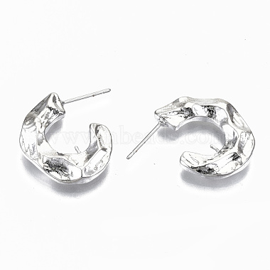Accessoires de puces d'oreilles en laiton martelé(KK-S356-132P-NF)-2