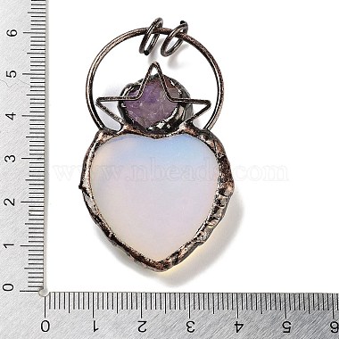 Natural & Synthetic Mixed Gemstone & Amethyst Big Pendants(G-A221-04)-4