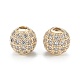 Brass Micro Pave Clear Cubic Zirconia Beads(ZIRC-D274-02G-02)-1