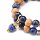 Ensemble de bracelets extensibles de perles rondes en sodalite naturelle et en bois(BJEW-JB07165-04)-4