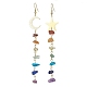 Boucles d'oreilles à pampilles en perles sur le thème des chakras(EJEW-JE05451)-1