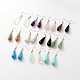 Teardrop Platinum Tone Brass Natural & Synthetic Mixed Stone Dangle Earrings(EJEW-M058-M)-1
