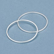 Brass Linking Rings, Long-Lasting Plated, Round Ring, 925 Sterling Silver Plated, 22x1mm, Inner Diameter: 20mm(KK-Y003-03H-S)