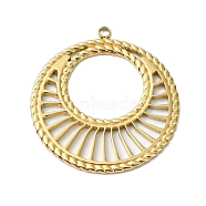 Ion Plating(IP) 304 Stainless Steel Pendants, Real 18K Gold Plated, Flat Round, 33x30x1.5mm, Hole: 2mm(STAS-B058-05G-02)